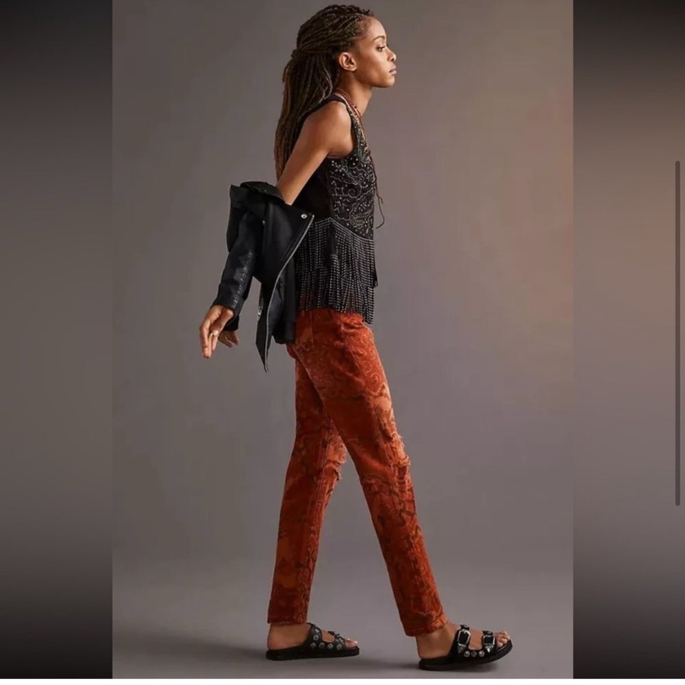 Anthropologie Pilcro The Slim Boyfriend Jeans - Orange|Brown - Size 27